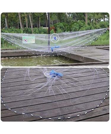 Yeahmart 4ft-8ft Radius American Saltwater Fishing Cast Net with Zinc Sinker Weights - 38inch Mesh Size - Buy Online on GoSupps.com