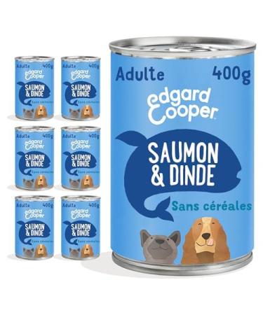Edgard & Cooper Dog P t (Salmon & Turkey 400g x 6) Grain Free Fresh Meat & Fish & Quality Protein Real Ingredients for Dogs Hypoallergenic No Added Sugars