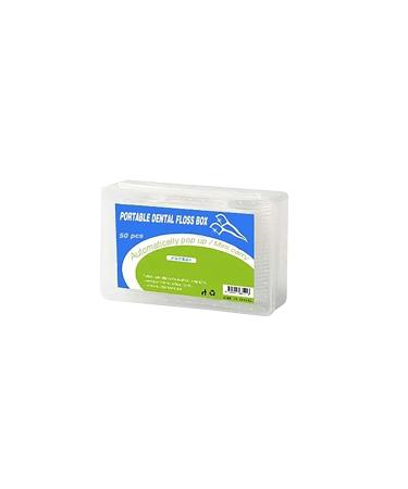 Yueci portable automatic dental floss box for one-way toothed holder portable toothpick dispenser interdental tooth cleaning 1x dental floss stick (50 pieces in the box) B