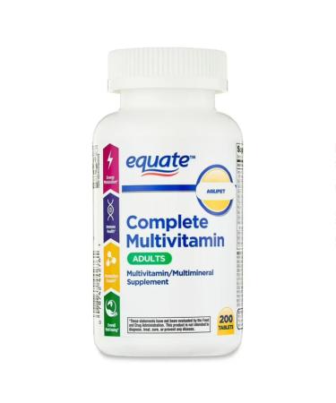 AGILIPET Equate Complete Multivitamin/Multimineral Supplement Tablets Adults 200 Count - Adults Sticker.