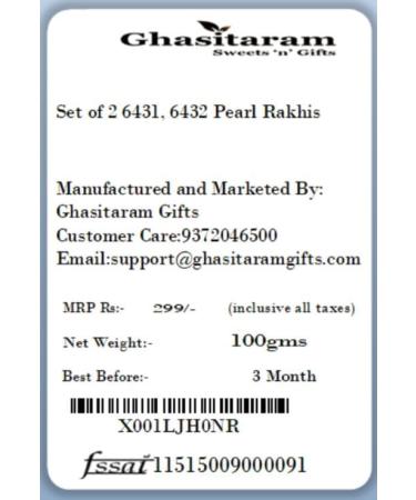 Ghasitaram Gifts Rakhi for Brother Rakhis Online - Set of 2 6431 6432 Pearl Rakhis - Buy Online on GoSupps.com