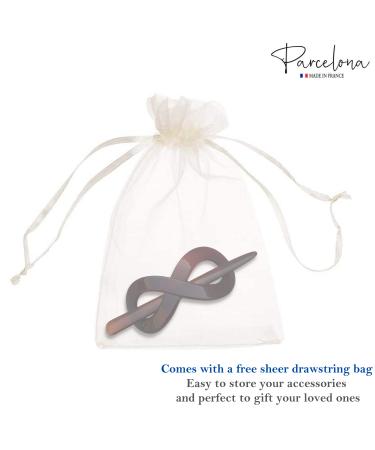 Parcelona French Infinity Brown Tortoise Shell Hair Slider Barrette Clip with Stick for Fine Hair Women & Girls - Buy Online on GoSupps.com