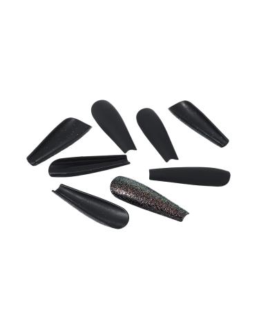 Handcess Halloween Coffin Fingernails - Matte Extra Long Black Acrylic Ballerina Press-On Nails for Women & Girls - 24 Pieces - Buy Online on GoSupps.com