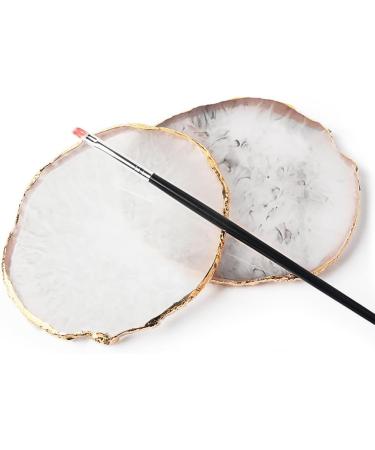  Uposao Nail Art Palettes Resin Mixing Palette Color Mixing Tray Gold Stand for Makeup Beauty Nail Art - Buy Online on GoSupps.com