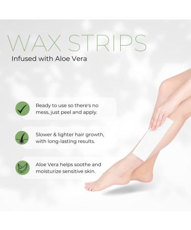 Amira Beauty Aloe Vera Infused Body Waxing Strips - 64 Count Kit for Hair Removal on Legs, Arms, and Underarms - Buy Online on GoSupps.com