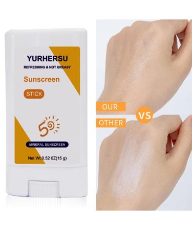 Mineral Sunscreen Stick SPF 50+ | Water-Resistant Broad Spectrum UVA/UVB Protection | Oxybenzone-Free | Natural Extracts | Hands-Free for Face & Body - Buy Online on GoSupps.com