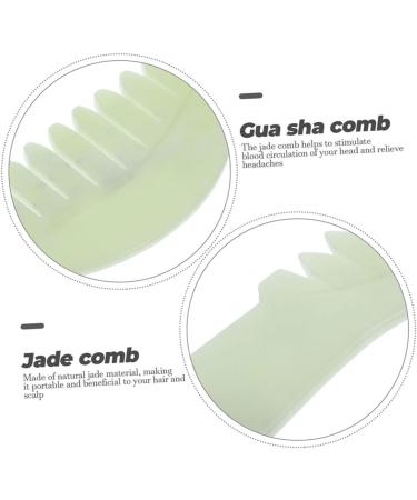 Buy Magiclulu Jade Kamm - 2 Pieces Jade Massage Comb for Scalp & Head Acupuncture | Best International Shipping - Buy Online on GoSupps.com