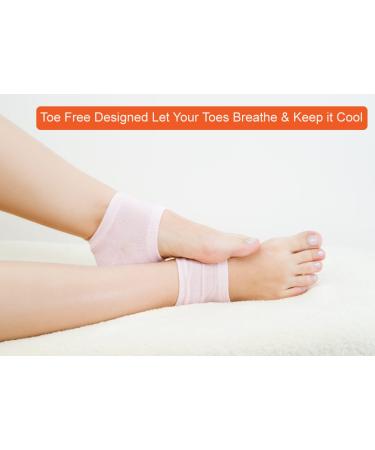 Selizo Moisturizing Gel Heel Socks - Set of 5 Open Toe Socks for Dry, Hard, Cracked Heels - Buy Online on GoSupps.com
