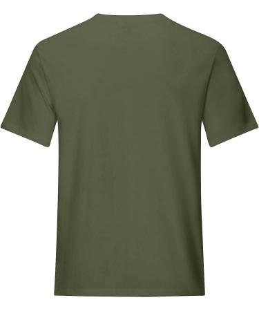 Women's Round Neck Loose Fit T-Shirt Short Sleeve Top in Army Green XX-Large - Plus Size Fashion Tee for Going Out - Buy Online on GoSupps.com