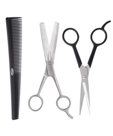Fine Lines - Barbers Kit Set - Barber Comb Barber Scissors and Thinning Scissors - Barber Kit for haircutting - Comb for Barbers Hair Scissors Barber Set with Comb