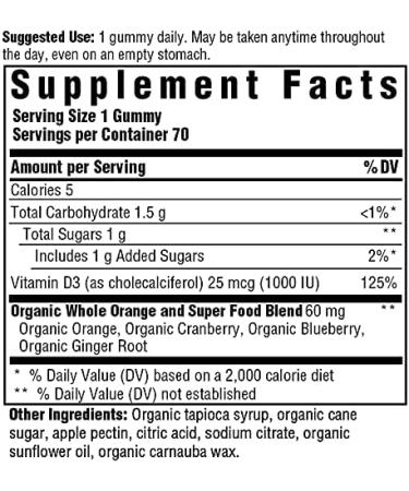 Shop MegaFood D3 Mixed Fruit Gummies - 1000 IU (70 Count) for Immune Support - Buy Online on GoSupps.com