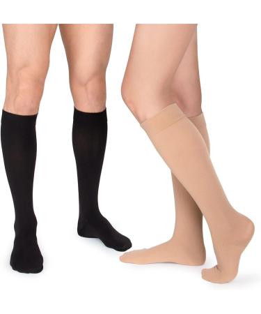 Shop Kuzimua 6 Pair Compression Stockings - Knee Socks for Men & Women | Sports Travel Pregnancy Medical Support - S-M Brown - Buy Online on GoSupps.com