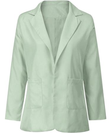 oelaio 2023 Blazers for Women Business Casual Long Blazer Jackets Dressy Work Professional Office Outfits Lapel Pockets Mint Green Large - Buy Online on GoSupps.com