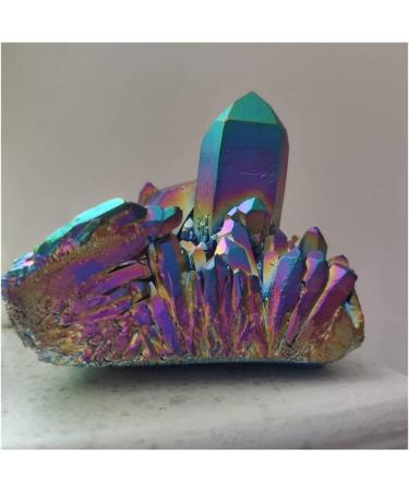 for 120g Titanium Aura Lemurian Quartz Rainbow Cluster Crystal Colour Rock Crystal Cluster - Buy Online on GoSupps.com