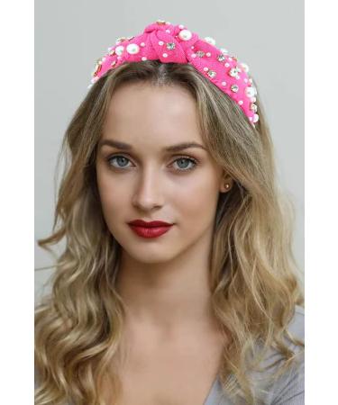 FEDANS Women Heart Shaped Crystal Embellished Headband - Hot Pink - Buy Online on GoSupps.com