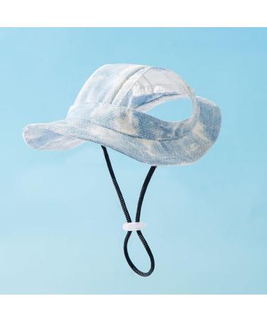 Fashionable dog baseball cap sun protection dogs for dogs adjustable baseball cap for pets dog sun hat with ear holes dog baseball hat for small dogs puppies cats (S-blue) - Buy Online on GoSupps.com