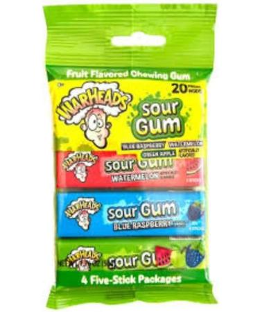 War-heads Sour Gum Fruit Flavored Chewing Gum Bubble Gum Candy Snacks Blue Raspberry Watermelon and Green Apple (Pack of 02) - Buy Online on GoSupps.com