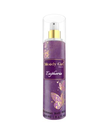 Moo.dy Girl Euphoria Luxury Shimmer Body Mist for Women 250ml | Fresh Floral Freezy & Fruity Fragrance | Moosy & Amber| Ideal for Gifting to Women & Girls
