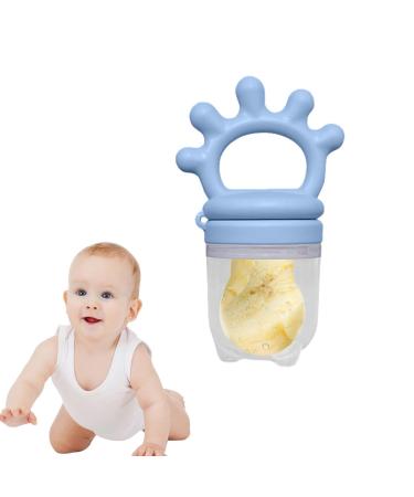 Premium Silicone Baby Pacifier with Fruit Feeding Dispenser | Reusable & Soothing for Aching Gums - Light Blue - Buy Online on GoSupps.com