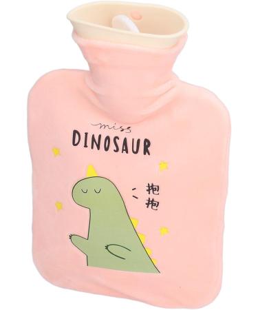 Spiral Hot Water Bottle 500ml - Cartoon Dinosaur Leak-Proof Heating Pad for Sore Muscles (Pink) - International Shipping - Buy Online on GoSupps.com