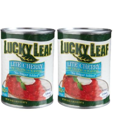Lucky Leaf Lite Cherry (No Sugar Added) Pie Filling (Pack of 2) 20 oz Cans