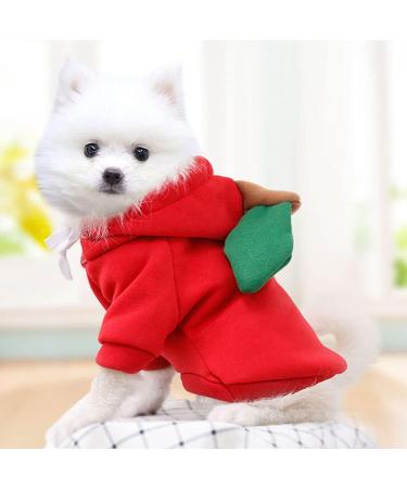 Xiaoyu Dog Hoodies - Warm Sweatshirt Coat for Puppies | Autumn Winter Fruit Hood Red XL - Buy Online on GoSupps.com