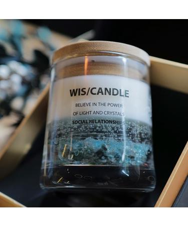 Buy WIS/CANDLE Aquamarine Crystal Aromatherapy Candle for Healing & Relaxation - Perfect for Home & Office - Buy Online on GoSupps.com