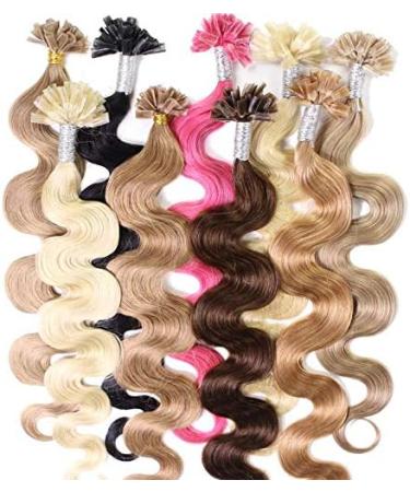 Hair2Heart Real Hair Extensions - Wavy Bondings 25 Strands 0.5g 60cm Light Blonde Gold #8 Light Brown - International Shipping - Buy Online on GoSupps.com
