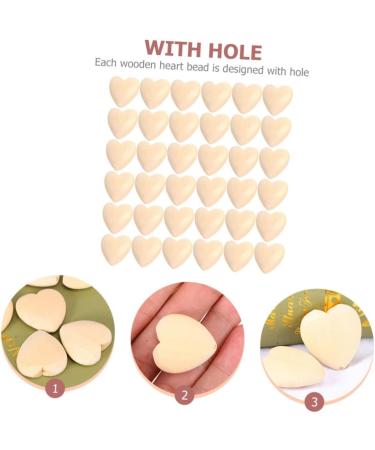 Buy Aboofan 200 Stk Peach Cherz Wooden Heart Pearls - Unfinished DIY Craft Supplies for Valentine's Day & Rustic Projects - Buy Online on GoSupps.com