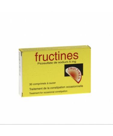 Fructines 5mg-A Laxative Stimulant for Occasional Constipation-Orange/Mandarin Flavor 30 Chewable Tablets