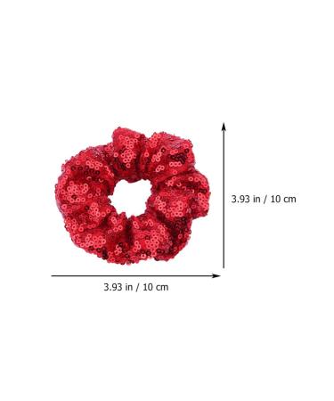 Red Sequin Hair Ties - 4pcs Christmas & Valentine's Day Elastic Ponytail Holders for Women & Girls - Buy Online on GoSupps.com