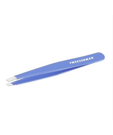 Tweezerman Stainless Steel Slant Tweezer - Eyebrow Tweezers for Women and Men (Lapis Blue)