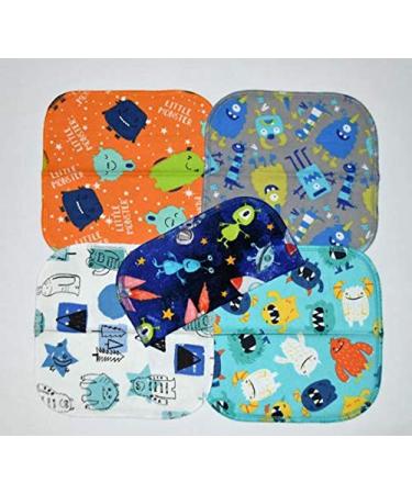 Set of 5 Little Wipes Monsters - 2 Ply Printed Flannel - 8x8 Inches - Buy Online on GoSupps.com