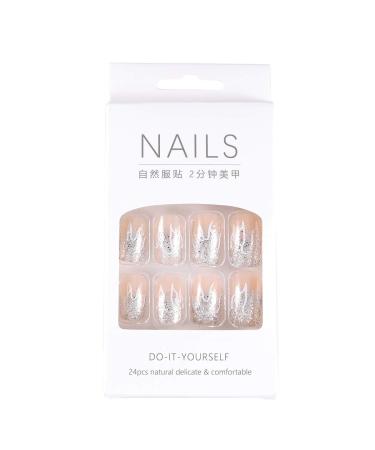 Brishow Short Artificial Flame Press On Nails - 24pcs Sparkle Set for Women & Girls | International Shipping Available - Buy Online on GoSupps.com