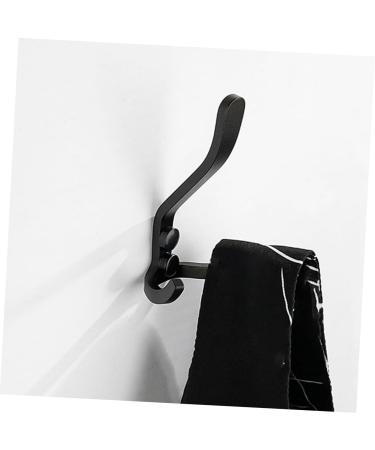 STOBAZA 2pcs Hook up Wall Hooks for Coats Hat Hooks Double Prong Hook Aluminum Hooks Child Clothing Cupboard 11X6X4CM Black - Buy Online on GoSupps.com