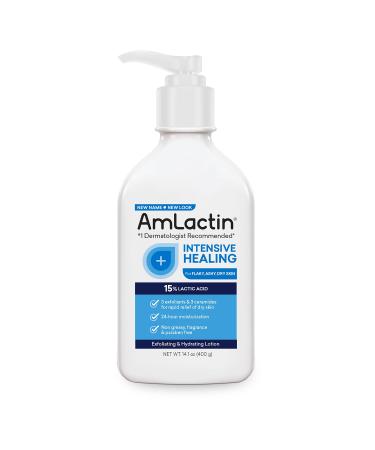 AmLactin Crepe Firming Cream - 12 oz Body Cream with 15% Lactic Acid - Exfoliator and Moisturizer & Intensive Healing Body Lotion for Dry Skin 14.1 oz Pump Bottle 2-in-1 Exfoliator - Buy Online on GoSupps.com
