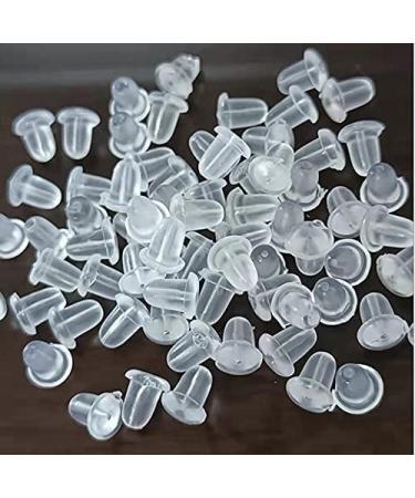 Clear Plastic Post Earrings Set - 100 Pairs Stud Earrings with Silicone Backs | 200PCS Blank Pins | Flat 3mm - Buy Online on GoSupps.com