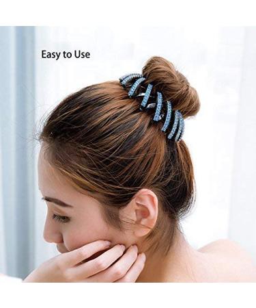 Fancyland Expandable Ponytail Holder & Strass Bun Maker | Stylish Acrylic Hair Clip for Fast Volume & Easy Styling - Buy Online on GoSupps.com
