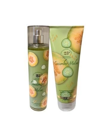 Bath & Body Works Cucumber Melon Fine Fragrance Mist 8oz and Body Cream 8oz