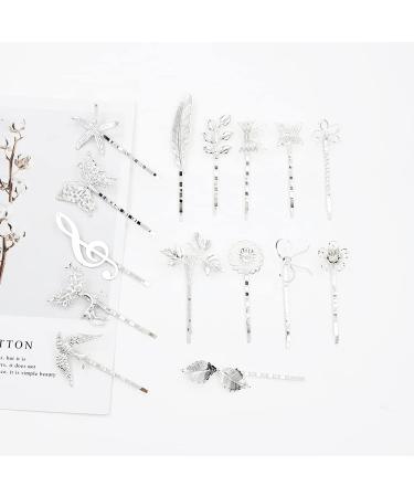 30 Pack Silver Vintage Butterfly Hair Pins - Retro Leaf Flower Metal Clips for Women and Girls - Buy Online on GoSupps.com