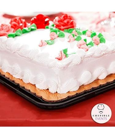 Chefible Rectangle Cake Containers - Sturdy, Stackable, High Top Design for 1 or 2 Layer Cakes - 1/4 Size, Set of 8 Count (Pack of 1) - Buy Online on GoSupps.com