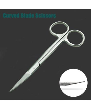 Krisp Beauty Stainless Steel Scissors Set - 2 PCS Nail & Cuticle / Manicure Scissors Kit - Straight & Curved Blades for Beard Mustache Nose Hair Ear Hair Eyebrow & Eyelash Cutting - Buy Online on GoSupps.com
