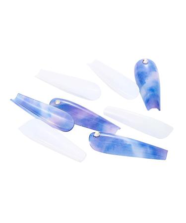 Brishow Artificial Long Press-On Ballerina Nails - 24pcs Purple & White Acrylic Stick-On Nails for Women & Girls - Full Cover Hair Coloring - Buy Online on GoSupps.com