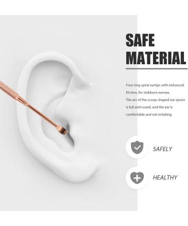 3pcs Stainless Steel Earwax Removal Kit - Rose Gold Ear Cleaning Tools for Adults, Double-Ended Ear Curettes and Massage Spoons - Buy Online on GoSupps.com