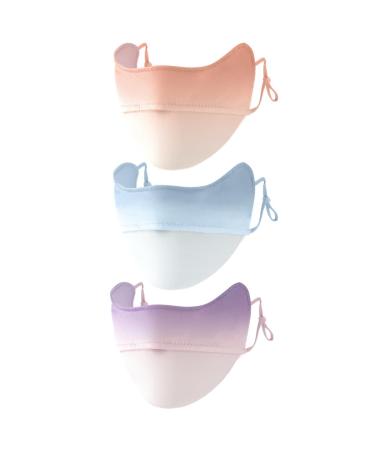 CCAIPU 2Pcs Face Mask for Sun Protection Reusable Washable Breathable Face Mask UV Protection Face Cover Motorcycle Cycling Sport Mask for Outdoor C-Blue/Pink/Purple