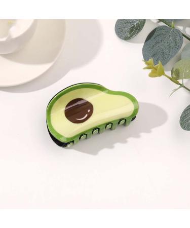 BYBYCD Fruit Hair Claw Large Cute Female Hair Accessories Shark Clip Geometric Hair Claw Summer Vegetable Watermelon Fake Food Hair Clip(Avocado)