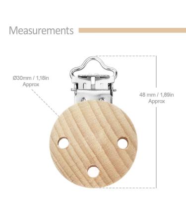 Shop 10PC Baby Pacifier Clips - Wooden Pacifier Chains & Accessories | Safe & Stylish Dummy Clip Holders for Babies - Buy Online on GoSupps.com