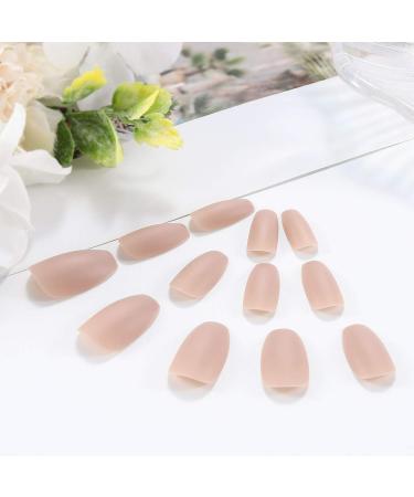 Handcess Matte Artificial Nails - Medium Nude Ballerina Press On Nails for Women & Girls | 24 Pieces Nude Pink - Buy Online on GoSupps.com