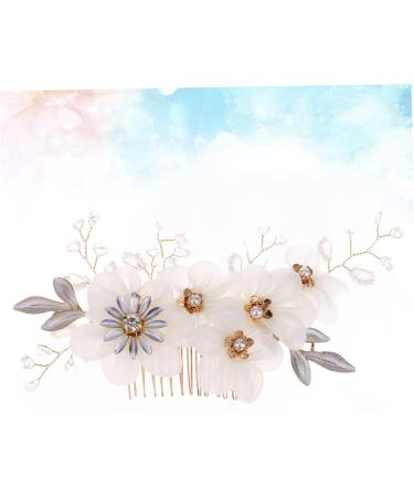 Angoily Metal Hair Barrettes Bridal Headpiece Pearl Hair Clip Rhinestone Barrettes Floral Hair Accessories Hair Combs Barrette Pearl Hair Comb Metal Hair Comb Bride Wedding Gauze - Buy Online on GoSupps.com