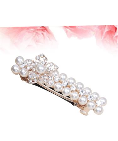 FRCOLOR Drill Hair Clip Hair Pin Hair Barrettes Hair Clip Pearl Hairpin Women Barrettes Hair Accessories Rhinestones Women's White Girl Hair Clip - Buy Online on GoSupps.com